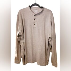 L.L. Bean Men's Long Sleeve Beige Henley Shirt Size XL Regular